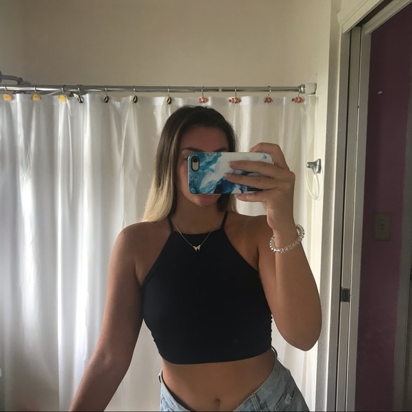 Hollister Tops - ❌SOLD❌Hollister Navy Blue Halter Top